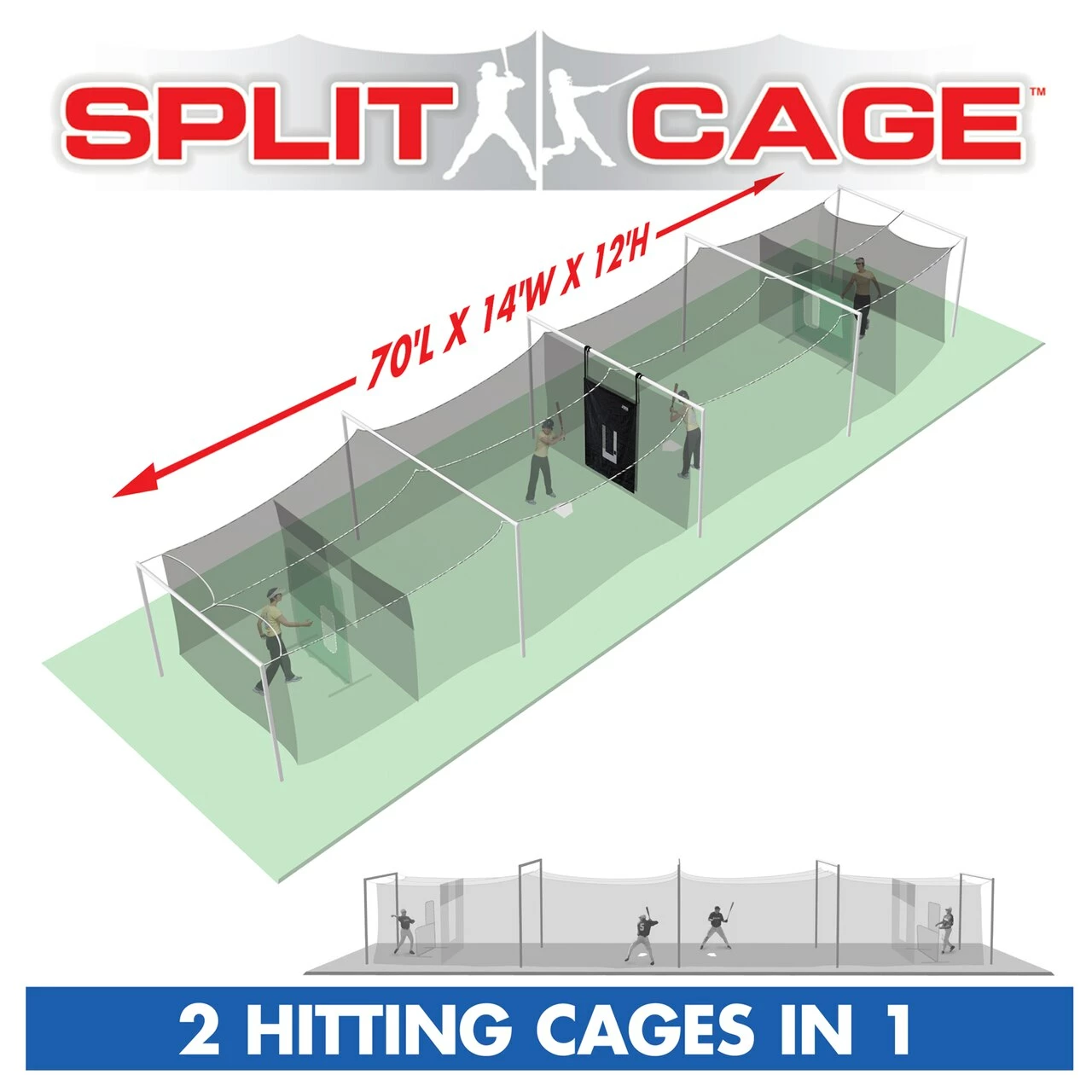 The 'Split Cage' #96 Polyester Cage Net By JUGS Sports (Net Only) - Image 2